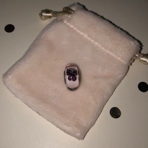Purple Butterfly Pandora Bead